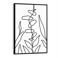 Obraz w ramie 50x70 - Liście Mocy - mroczna sztuka, minimalizm - rama czarna