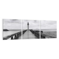 Obraz na płótnie 120x40 - Romantyczny pomost z latarnią - pomost, latarnia