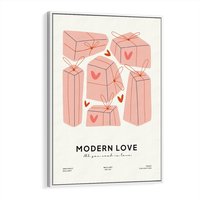 Obraz w ramie 50x70 - Nowoczesna Miłość - nowoczesna grafika, pastelowe kolory - rama biała