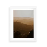 Plakat w ramie 50x70 - Odejście Słońca - pejzaż, zachód - rama biała