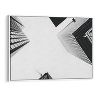 Obraz w ramie 120x80 - Nowoczesna Dynamika - perspektywa, wieżowce - rama biała