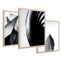 Zestaw obrazy w ramie 40x50 galeria - Nowoczesne, wieżowce, architektura - rama drewno