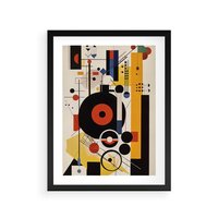 Plakat w ramie 30x40 - Wnętrza Refleksyjnego Światła - modernistyczny obraz, styl bauhaus - rama czarna