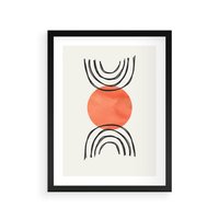 Plakat w ramie 30x40 - Lustrzane Widzenie - koło, boho styl - rama czarna