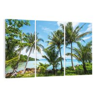 Obraz na płótnie 120x80 - Rajski wypoczynek - palmy, morze