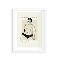 Plakat w ramie 50x70 - Elegancja Kobiecej Formy - nowoczesna sztuka kobieca, plakat - rama biała