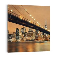 Obraz na płótnie 40x40 - magiczne połączenie miast - most, Nowy Jork