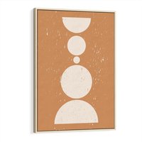 Obraz w ramie 80x120 - Podróżne Echa - mid century styl, nowoczesna grafika - rama drewno