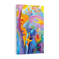 Obraz na płótnie 50x70 - Płomienne Tańce Abstrakcji - energetyczna abstrakcja, dziwne formy