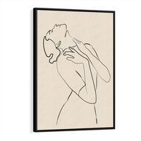 Obraz w ramie 50x70 - Bezkresny Taniec - kobieta, szkic - rama czarna