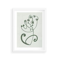 Plakat w ramie 50x70 - Zieleń Wyjątkowego Ukojenia - zielony odcień, abstrakcja - rama biała