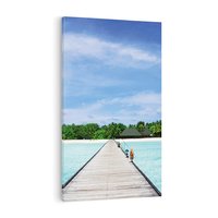 Obraz na płótnie 50x70 - Idylliczne molo na wyspie - plaża, molo