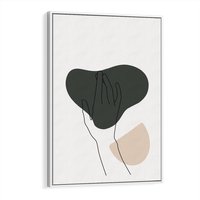 Obraz w ramie 80x120 - Bezczasowe Echo - szkic jedną linią, one line - rama biała