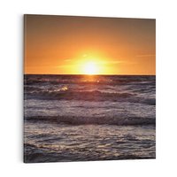 Obraz na płótnie 50x50 - Zachód Słońca Nad Morzem - zachód słońca,