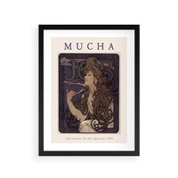 Plakat w ramie 50x70 - Reprodukcja A.Mucha - Mucha, plakat z reprodukcją - rama czarna