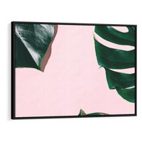 Obraz w ramie 70x50 - Siła Natury - liście, monstera - rama czarna