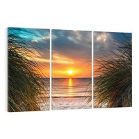 Obraz na płótnie 120x80 - Magia zachodu słońca na plaży - zachód, słońca