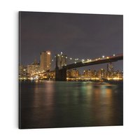 Obraz na płótnie 70x70 - Most nad nowojorską panoramą - most, Nowy Jork