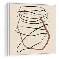 Obraz w ramie 50x50 - Bezczasowe Kontury - abstrakcyjne linie, zaplątane - rama biała