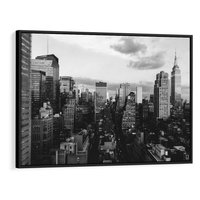 Obraz w ramie 100x70 - Wibracje Miejskiego Życia - miasto, wieżowce - rama czarna