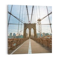 Obraz na płótnie 30x30 - Duch Manhattanu - most, Nowy Jork