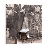 Obraz na płótnie 40x40 - Dźwięki Minionej Ery - postarzona fotografia retro, podarta fotografia