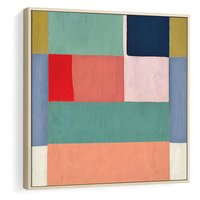 Obraz w ramie 50x50 - Bezgraniczne Nastroje Harmonii - abstrakcyjne geometryczne kształty, olejny obraz - rama drewno