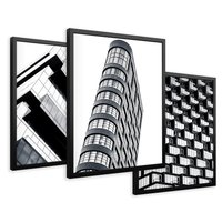 Zestaw obrazy w ramie 30x40 galeria - Architektura, tryptyk - rama czarna