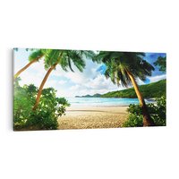 Obraz na płótnie 120x60 - Rajskie Seszele - plaża i palmy - Seszele, plaża