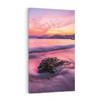 Obraz na płótnie 80x120 - Zaklęty Zachód - magiczny zachód słońca, fioletowe