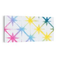 Obraz na płótnie 120x60 - Wibracje podświadomego hałasu - tęczowe kolorowe plamy, wybuchy