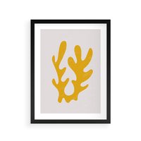 Plakat w ramie 30x40 - Abstrakcyjna Synergia - abstrakcyjna żółta forma, minimalizm - rama czarna