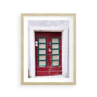 Plakat w ramie 40x50 - Retro Przez Drzwi - drzwi, retro - rama drewno