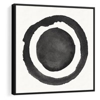 Obraz w ramie 50x50 - Bezgraniczne Widoki - abstrakcyjne plamy okręgi, akwarelowe - rama czarna