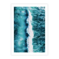 Plakat bez ramy 21x30 - Błękitna Siła Oceanu - fale, ocean