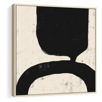 Obraz w ramie 50x50 - Przenikające Plamy - abstrakcyjna sztuka, minimalizm - rama drewno