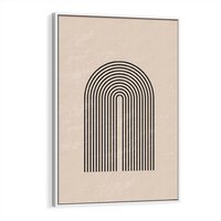 Obraz w ramie 80x120 - Migocące Echa - abstrakcyjne linie, geometria - rama biała