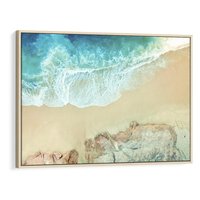 Obraz w ramie 70x50 - Turkusowe Skrzydła - morze, plaża - rama drewno