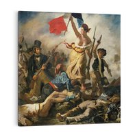 Obraz na płótnie 50x50 - "Wolność prowadząca lud" Eugène Delacroix - Reprodukcja - reprodukcja, obraz na płótnie