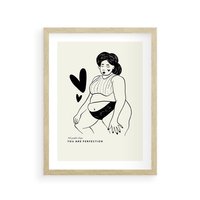 Plakat w ramie 40x50 - Wyrażenie Piękna - rysunek, sztuka nowoczesna - rama drewno