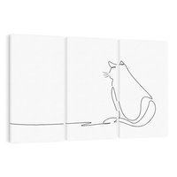 Obraz na płótnie 120x80 - Koci Szkic - szkic, line art