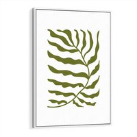Obraz w ramie 80x120 - Rytmy Chaosu - roślina, gałązka - rama biała