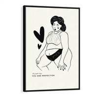 Obraz w ramie 50x70 - Wyrażenie Piękna - rysunek, sztuka nowoczesna - rama czarna