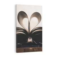 Obraz na płótnie 70x100 - Książka - Serce Retro - ksizka, serce