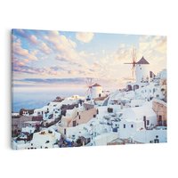 Obraz na płótnie 120x80 - Biel ponad Błękitem - Santorini, białe budynki