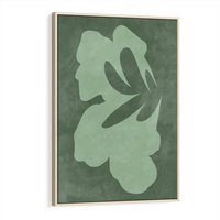 Obraz w ramie 80x120 - Kształty Zieleni - abstrakcyjny kształt, zielony plakat - rama drewno