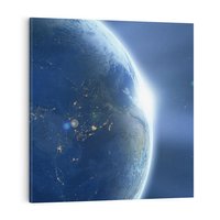 Obraz na płótnie 70x70 - Spotkanie księżyca i Ziemi - księżyc, ziemia