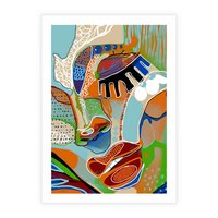 Plakat bez ramy 40x50 - Wibracje Kształtów - abstrakcyjny portret kobiety, twarz