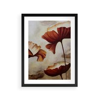 Plakat w ramie 40x50 - Sztuka Kwiatów - kwiaty, sztuka - rama czarna