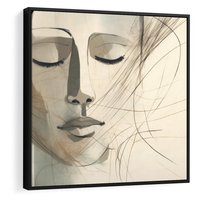 Obraz w ramie 50x50 - Tylko Zamknij Oczy - twarz kobiety, zamknięte oczy - rama czarna